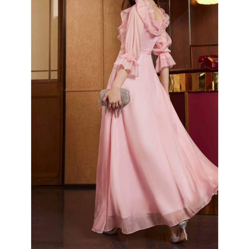 Vestido fiesta mujer vestidos de fiesta para mujer largos-rosa GENERICO