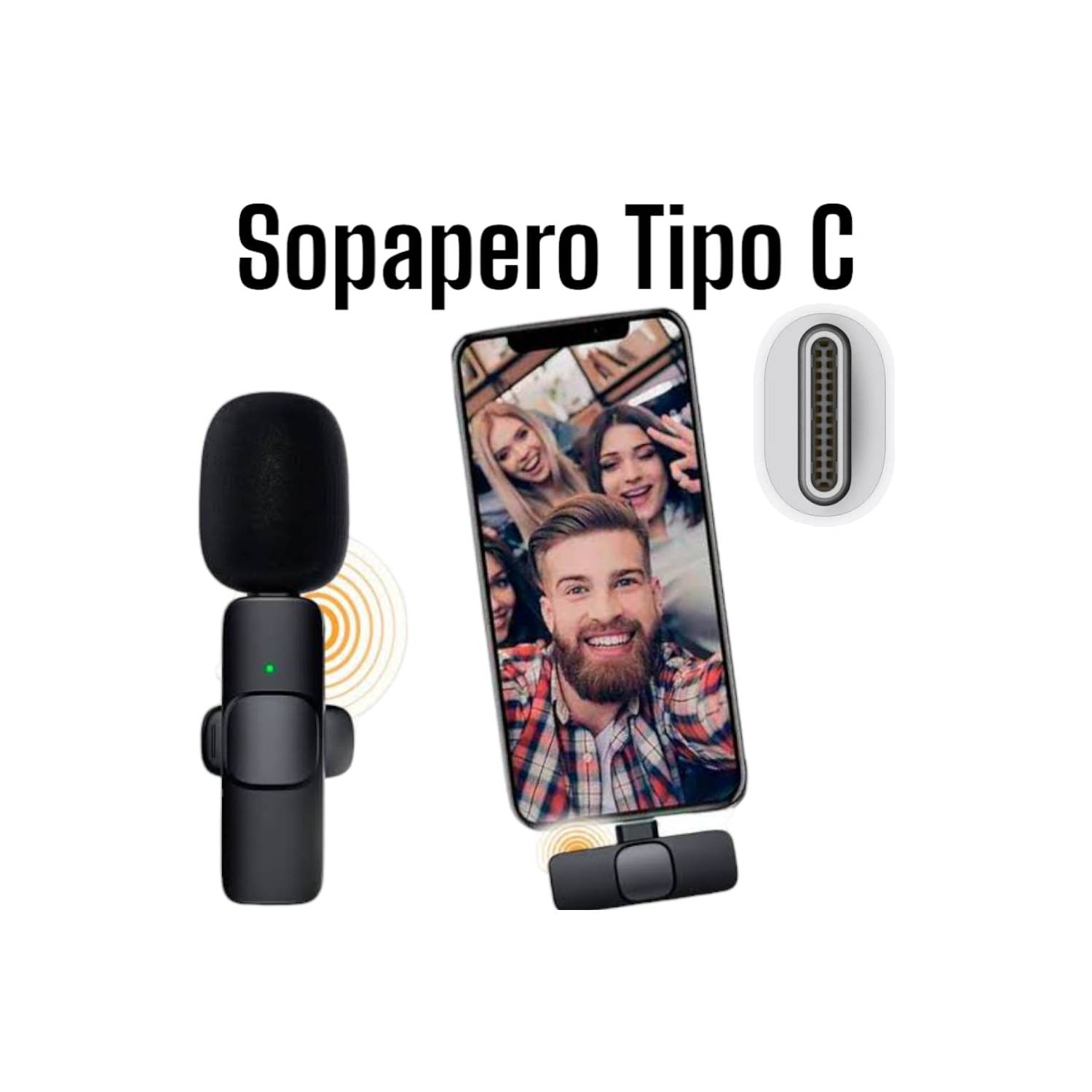 Solapero Micrófono Inalámbrico TIPO C para Celular Smartphone OEM