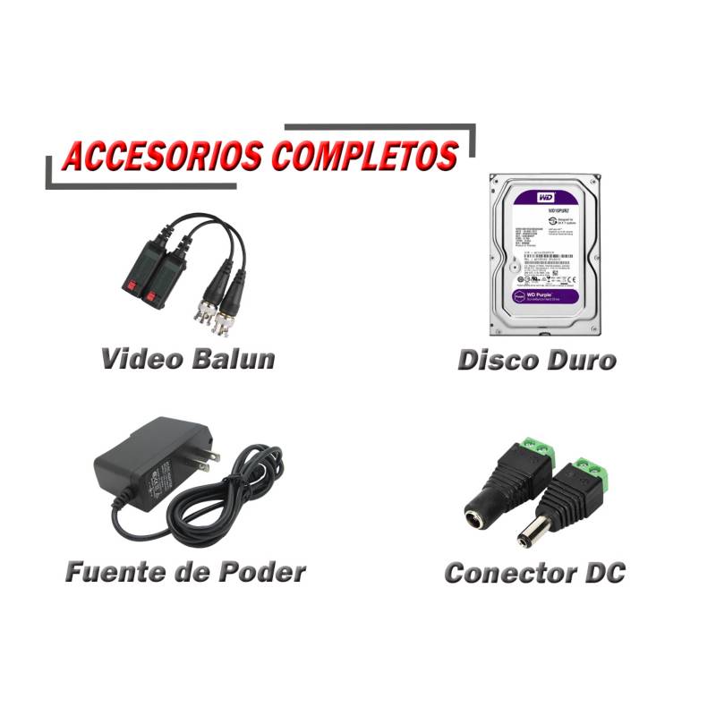 Kit 10 Cámaras De Seguridad Full Hd 1080P Hikvision Con Disco De 2TB, Cable  y accesorios completos