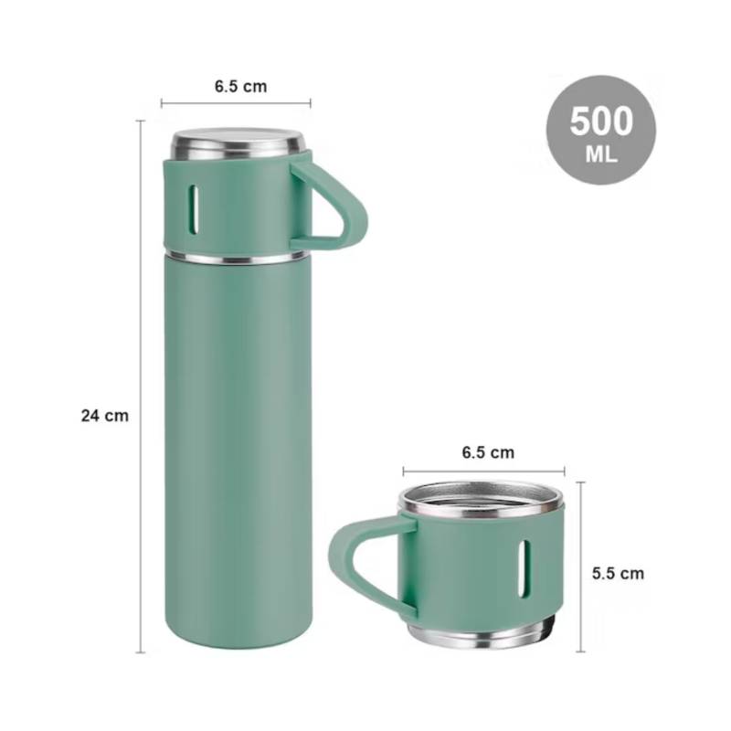 Termo Acero Inoxidable Plateado 500 ml. - ECOMARKPERU