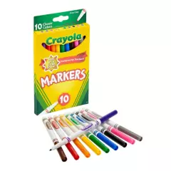 CRAYOLA - Crayola Markers Plumones Línea Fina x 10 Unidades