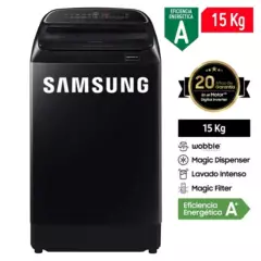 SAMSUNG - Lavadora Samsung 15Kg Eco Inverter WA15T5260BV Negro