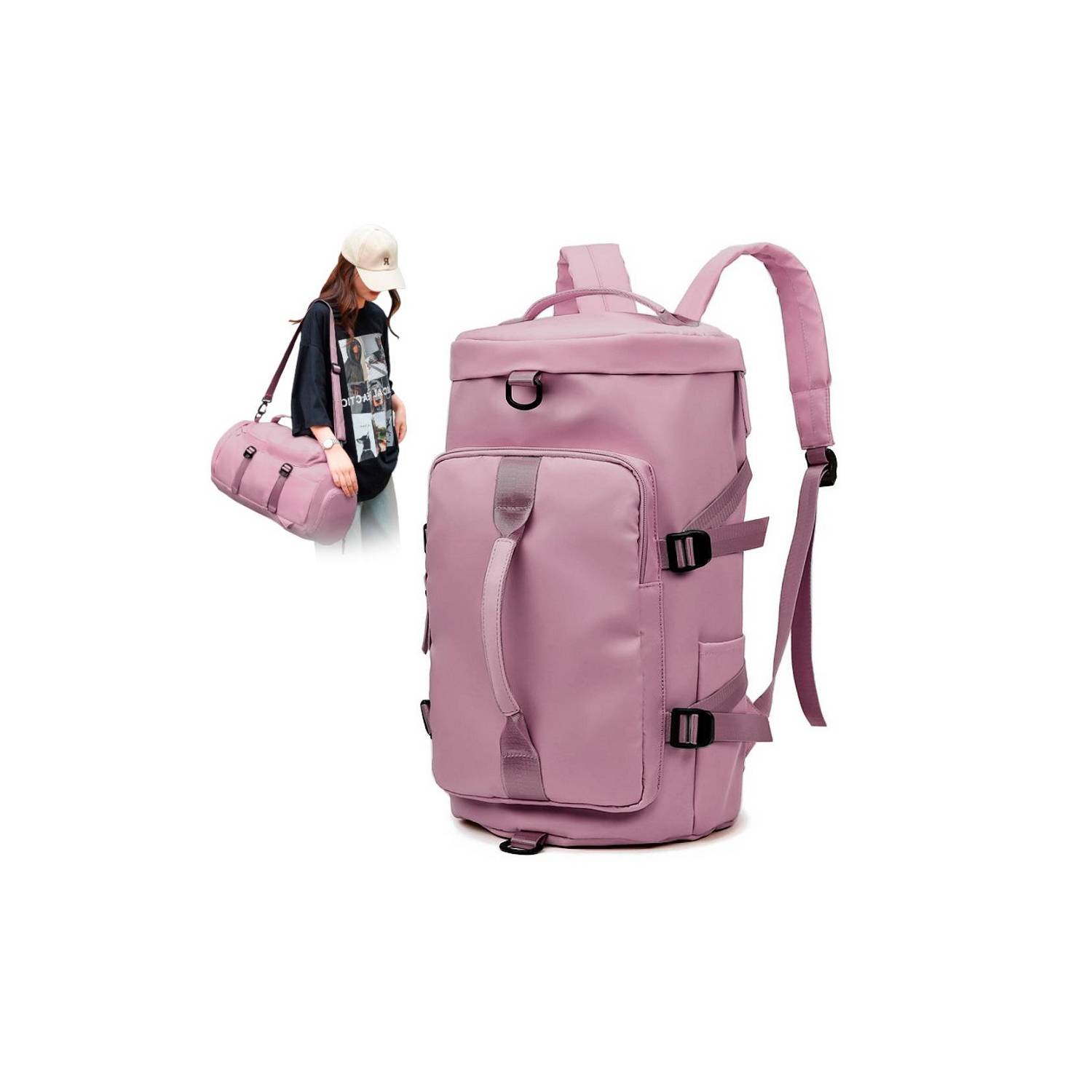 GENERICO Mochila Deportiva De Viaje Impermeble Rosa