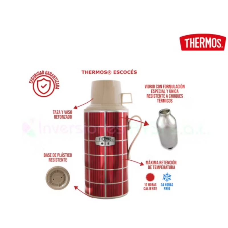 Termo Thermos 1 L Escoses - Rojo THERMOS