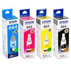 Tinta EPSON 664 Kit 4 Botellas Para L310/L555/L355/L375/L380/L395/L455