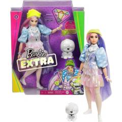 Barbie® Extra Doll # 2 en aspecto brillante con cachorro