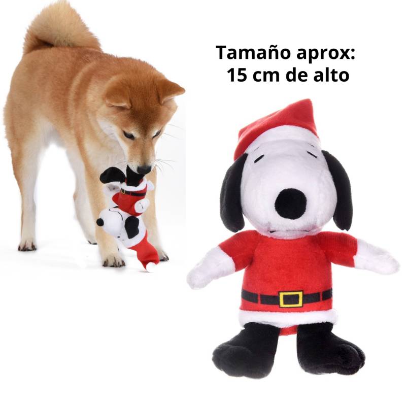 Peluche Snoopy Santa Original para mascotas - Peanuts 15 cm GENERICO
