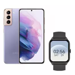 SAMSUNG - Samsung Galaxy S21 Plus 5G 8GB 128GB SM-G996U1 S8 Smartwatch - Violeta