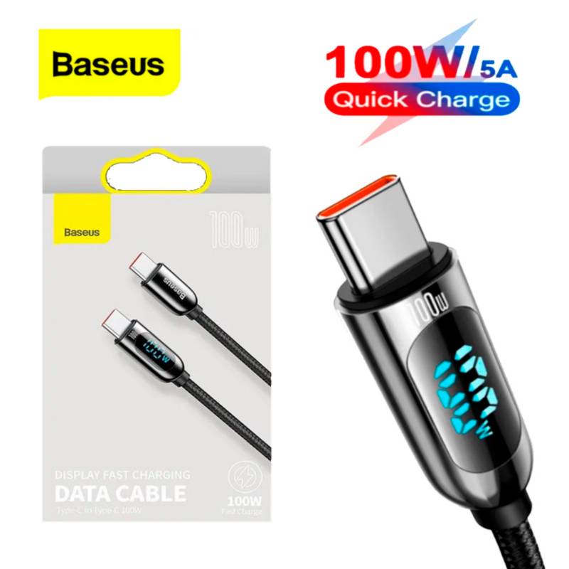 Cable Cargador de Carga Rapida 100W Baseus TIPO-C a TIPO-C 2m BASEUS