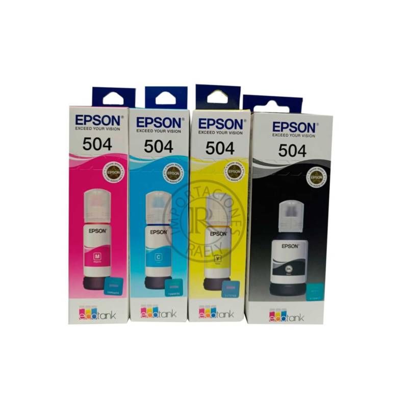 EPSON - Kit de 4 tintas Epson 504, Cian,Magenta, Yellow,Black JUEGO T504 pack