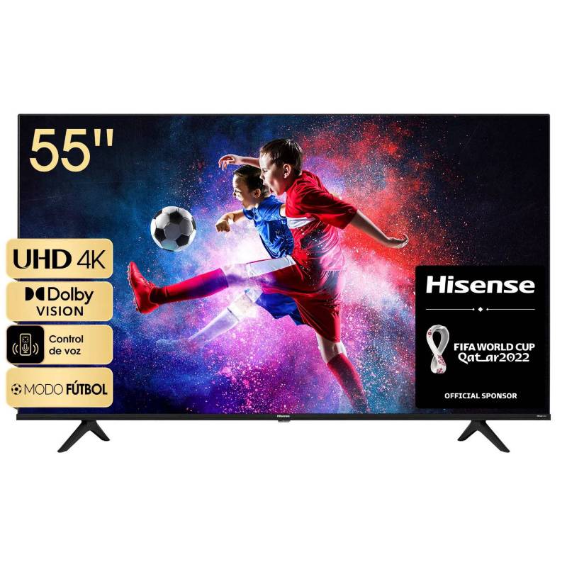 HISENSE - Televisor Hisense 55'' UHD 4K Smart TV Vidaa Dolby Vision 55A6H Negro 2022