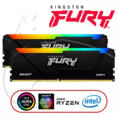 KINGSTON - Memoria Ram 32GB Kingston Fury Beast 3200 Mhz Pc " RGB "