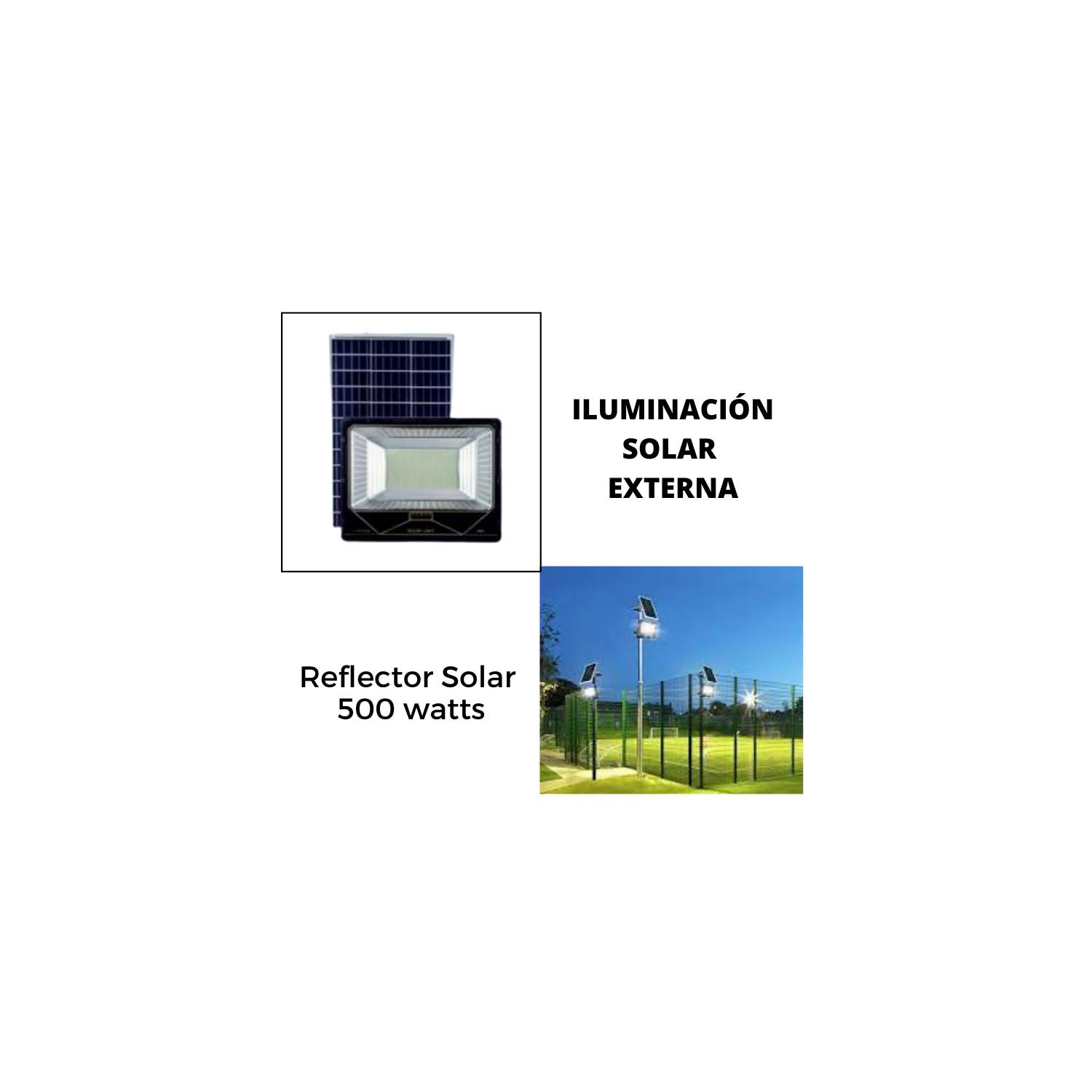 Reflector 500 Watts con Panel Solar