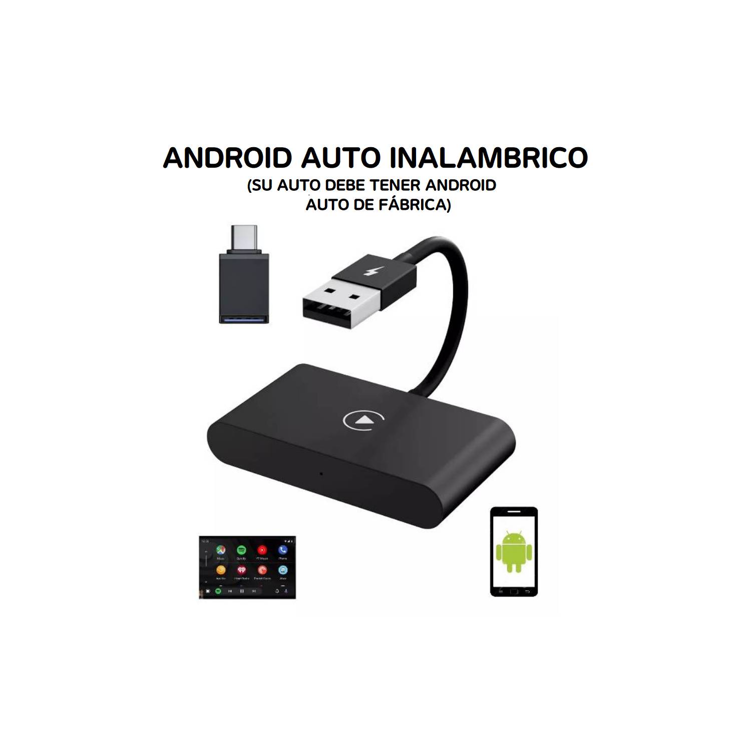 adaptador android auto inalambrico convertidor auto carro wireless A BRAND