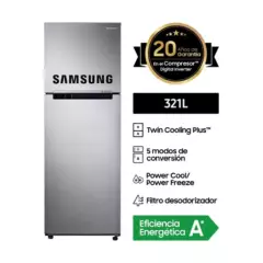 SAMSUNG - Refrigeradora Samsung Top Freezer 321 Litros No Frost RT32K5030S8 - Inox