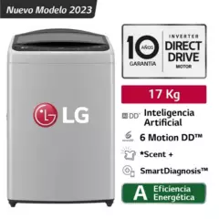 LG - Lavadora LG WT17DV6 17KG AI DD Inteligencia Artificial Carga Superior - Gris
