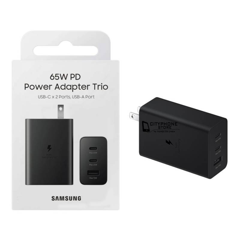 Cargador Samsung Power Adapter Trio 65W USB-C - Negro SAMSUNG