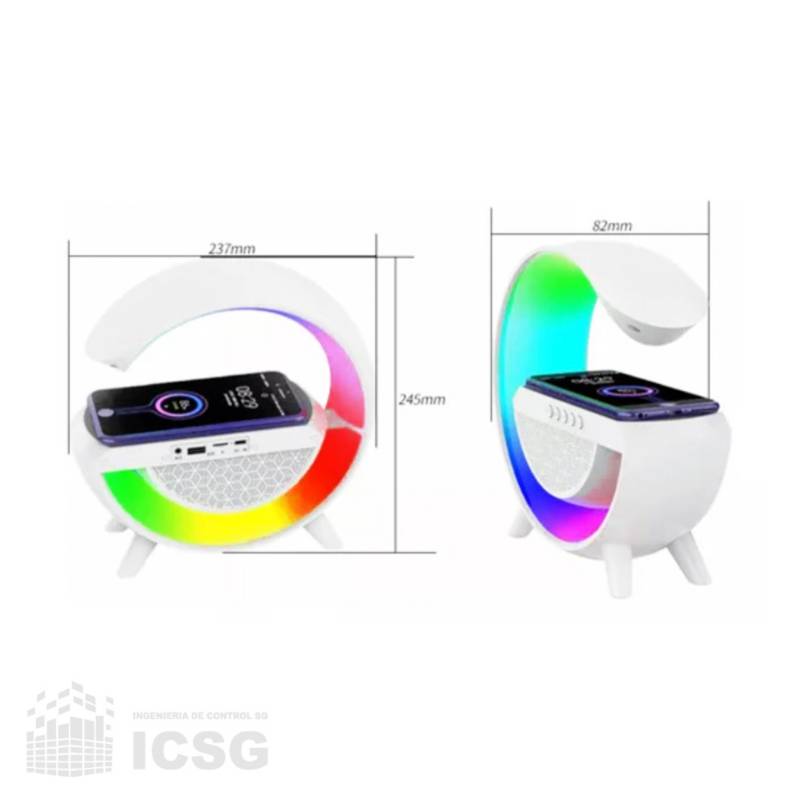 Lámpara RGB Parlante Bluetooth Cargador Inalámbrico 3 En 1 Modelo BT23