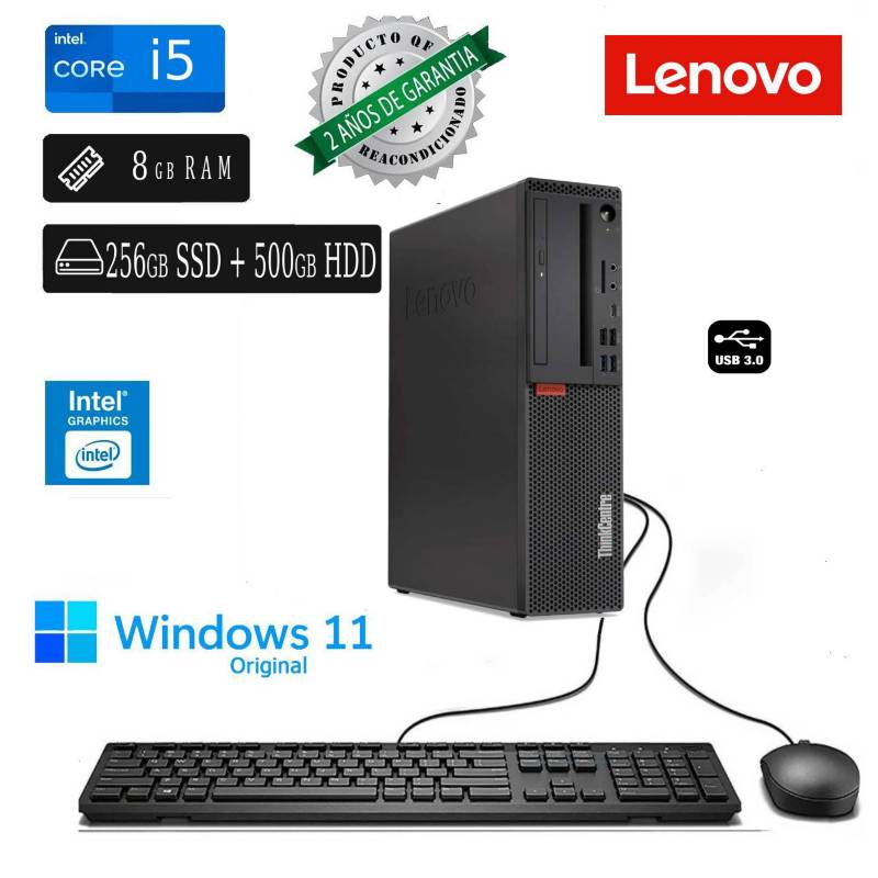 LENOVO - CPU Lenovo M720s Ci5 8va Gen 8GB RAM 256GB+500GB HDD Bluetooth Reacondicionado