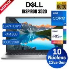 DELL - Laptop Dell Inspiron 3520  15.6" FHD IPS, Core i7-1255U- 12va Gen, Ram 8GB, 512GB SSD, Free Dos