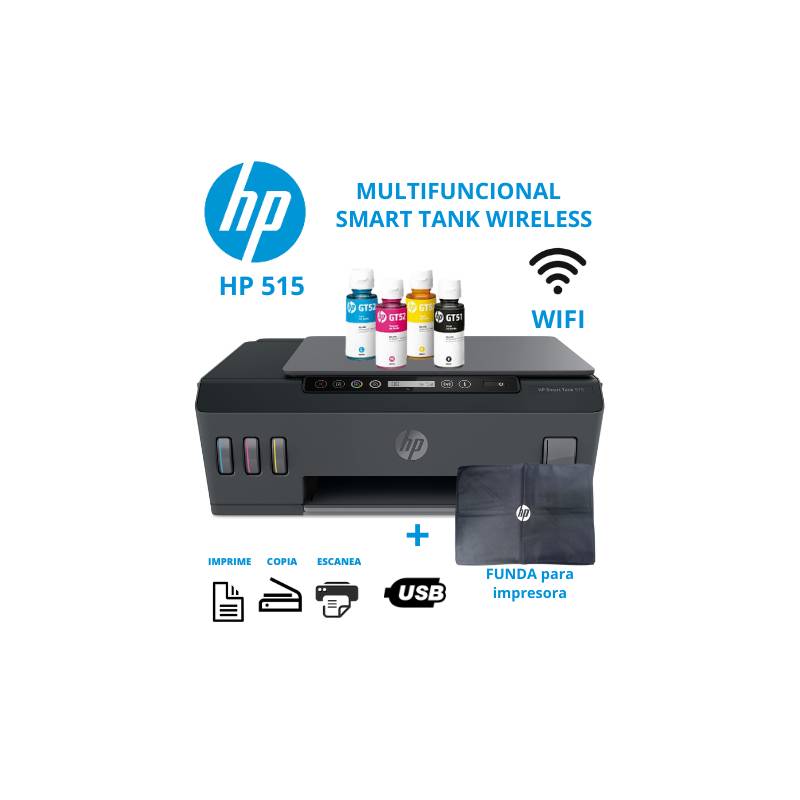 HP - Impresora Multifuncional HP Smart Tank 515
