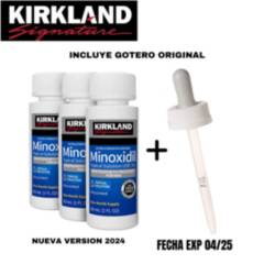 Minoxidil liquido Kirkland 5% 3 frascos/meses- gotero - barba cabello