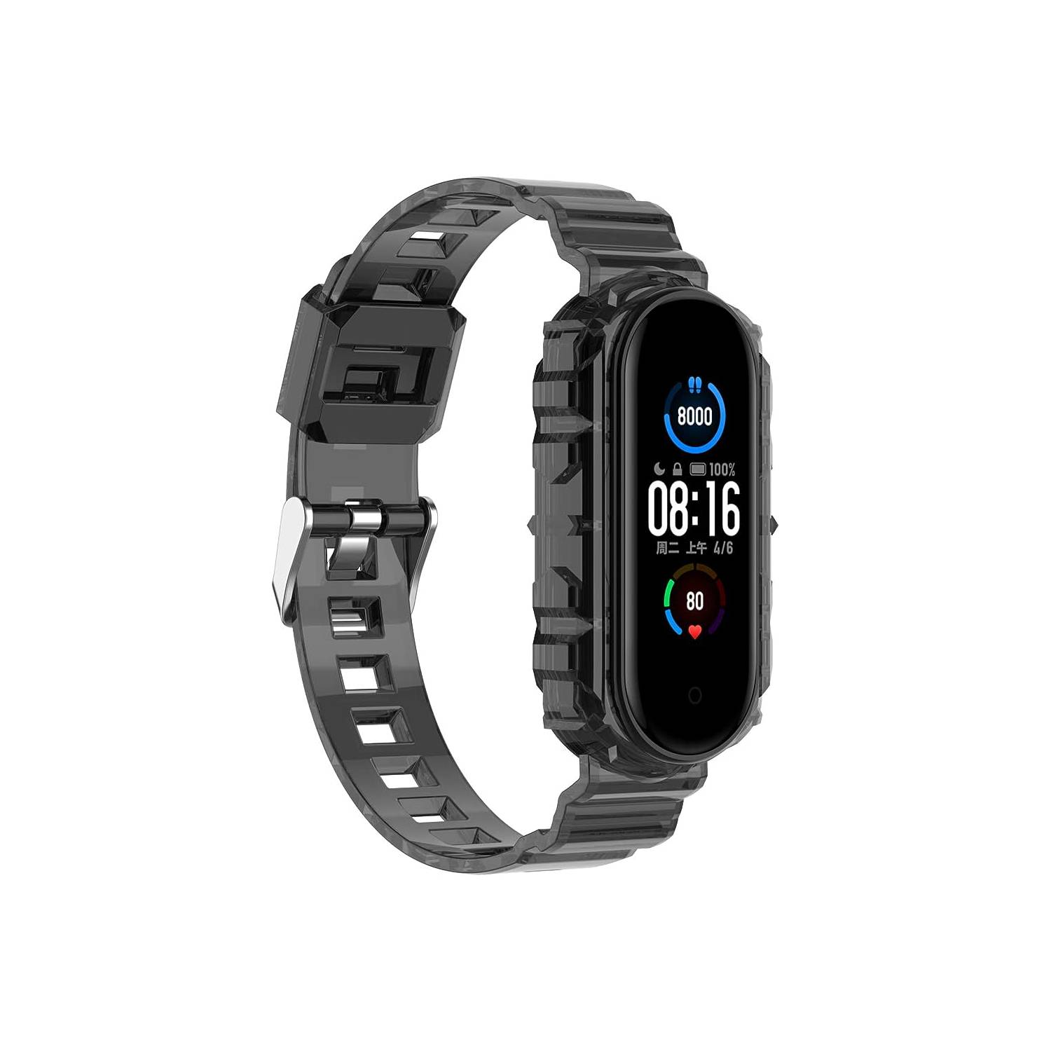 correia de relógio elástica transparente de 20mm, correia da faixa 7 do  Smart Watch de TPU