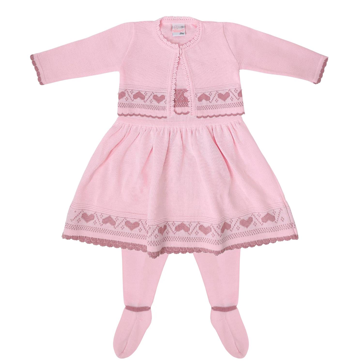 CONJUNTO 3P BEBE RECIÉN NACIDO ROSA VANISADO VISI