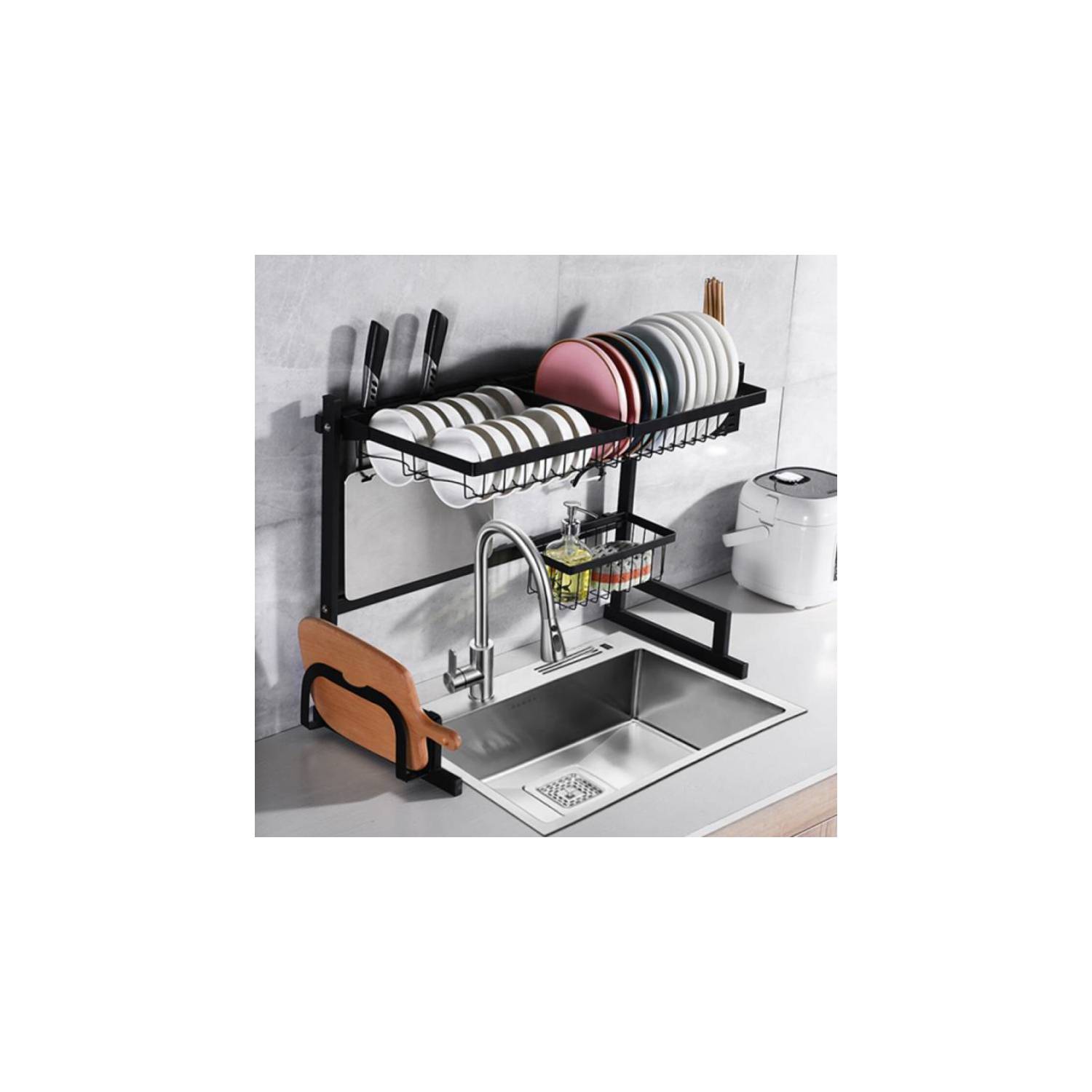 Escurridor Trastes Grande Acero-carbono Organizador Cocina