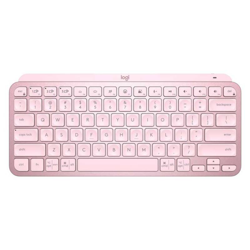Teclado bluetooth Logitech Master Series MX Keys Mini QWERTY inglés  internacional color rosa con luz blanca
