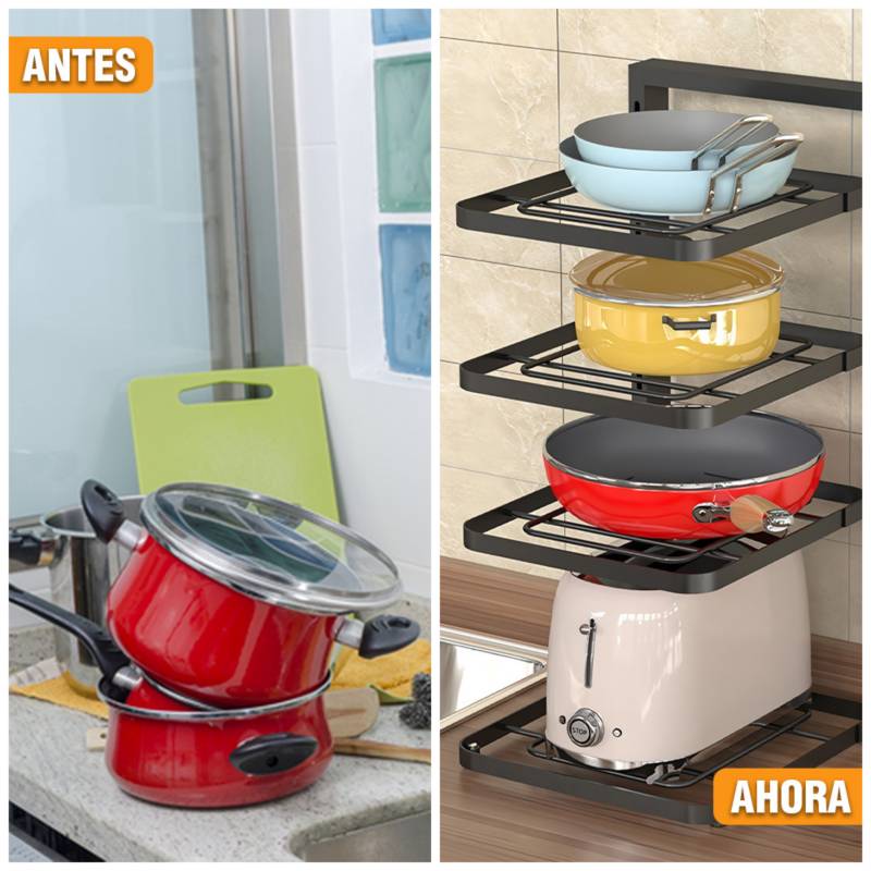 Estante Organizador Para Ollas y Sartenes Cocina 4 Repisas