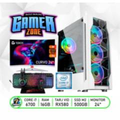 Computadora PC GAMER Core I7 Ram 16GB +SSD 500GB RX 580 8GB + MONITOR 24