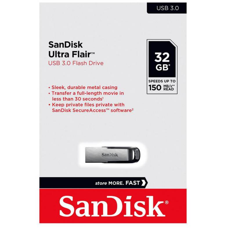 SANDISK - Memoria USB  SANDISK ULTRA FLAIR 32 GB