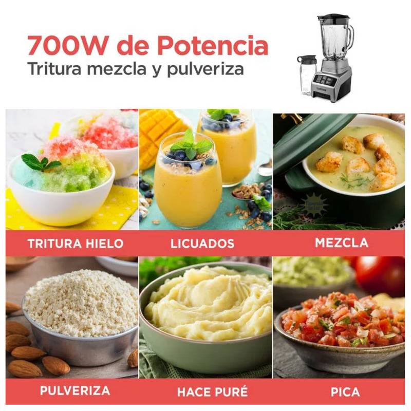 Licuadora 3vel 1.5lt vaso de vidrio digital black & decker