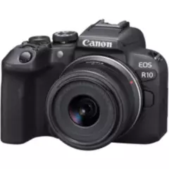 CANON - Canon EOS R10 Sin Espejo Cámara Kit Con 18-45mm IS STM Lente - Negro