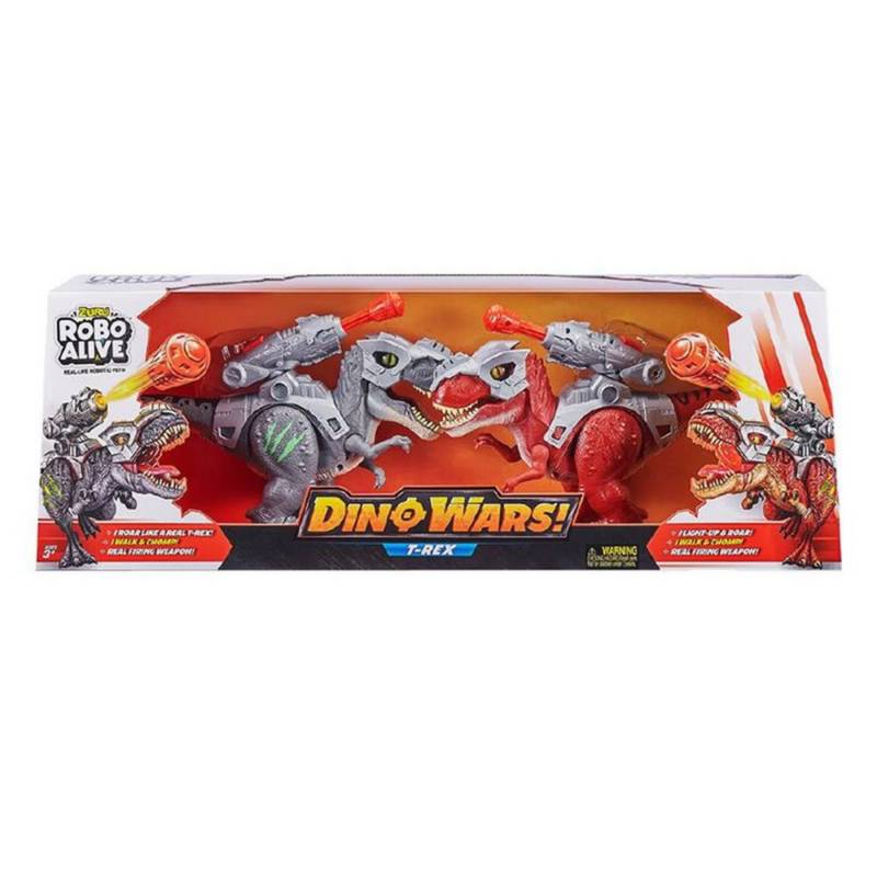 Zuru Robo Alive Pack 2 Dinos T-Rex Camina Y Ruge Dino Wars ZURU