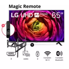 LG - Televisor LG 65"  Led Ultra HD 4K con ThinQ AI 65UR7300PSA + Rack Giratorio