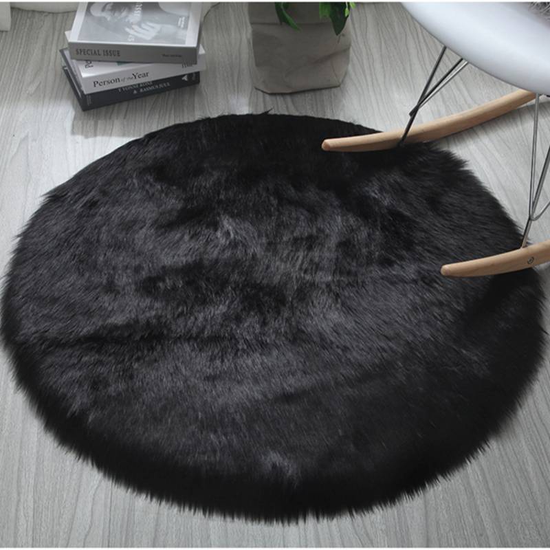 ALFOMBRA ACOLCHADA DE PELUCHE ANGORA CIRCULAR 100mx100m Blanco GENERICO