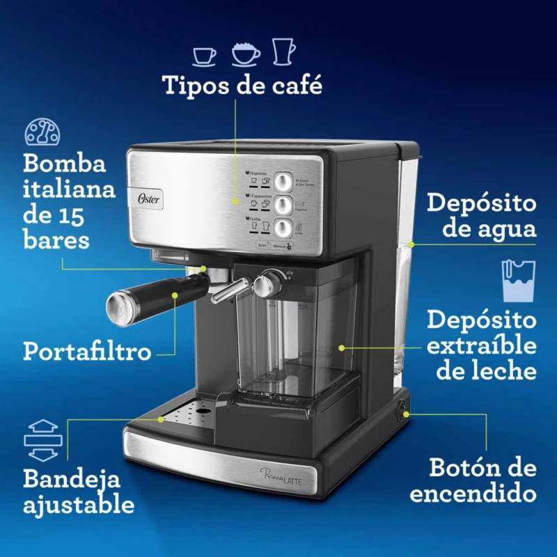 Kit Cafetera frappé Oster® con licuadora BVSTDC03B y Molinillo de
