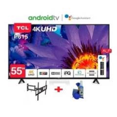 Televisor TCL 55 55P615 UHD 4K Android Smart Tv + Rack y Kit