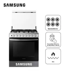 SAMSUNG - Cocina a Gas Samsung de 6 Hornillas NX52T5311PS - Negro