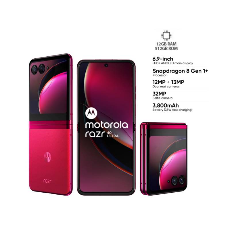 Celular Motorola Desbloqueado Razr 40 Ultra 512 GB Viva Magenta +
