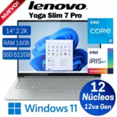 LENOVO - Laptop Lenovo Yoga Slim 7 Pro 14IAP7 14” 2.2K, Core i5 1240H, 12va Gen, Ram 16GB, SSD 512GB, Win 11