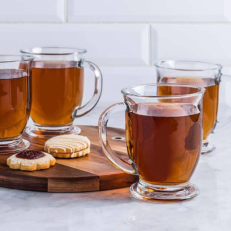 Ischia Juego De 6 Tazas Con Plato De Vidrio Para Café