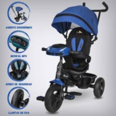 Triciclo Guiador para Niños «SPIN» Blue