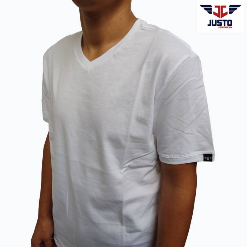 Polo blanco cuello discount v