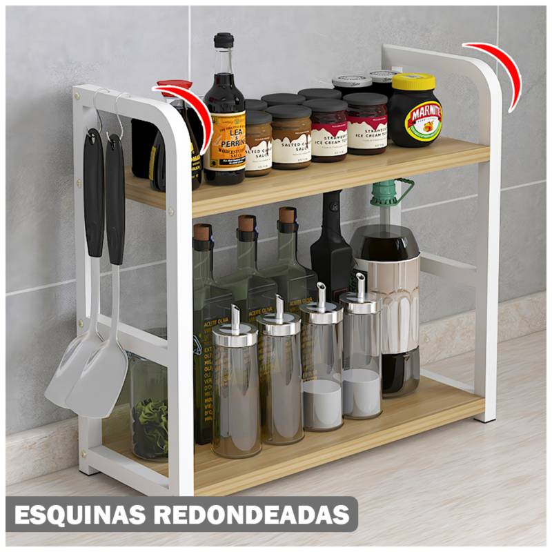 Estante Organizador de Condimentos de Cocina 2 Niveles MY6 I