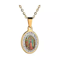 GENERICO - Collar Medalla Virgen de Guadalupe Acero Inoxidable