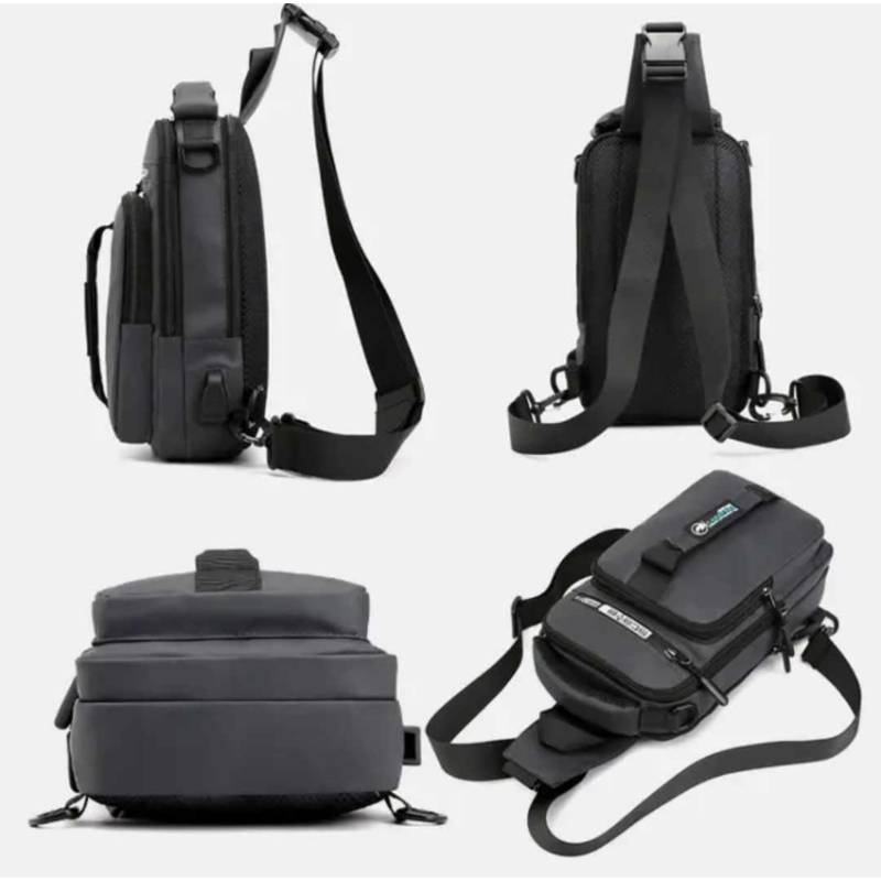 Morral Elegante tipo Mochila Antirrobo de Hombre con carga USB Pechera  GENERICO