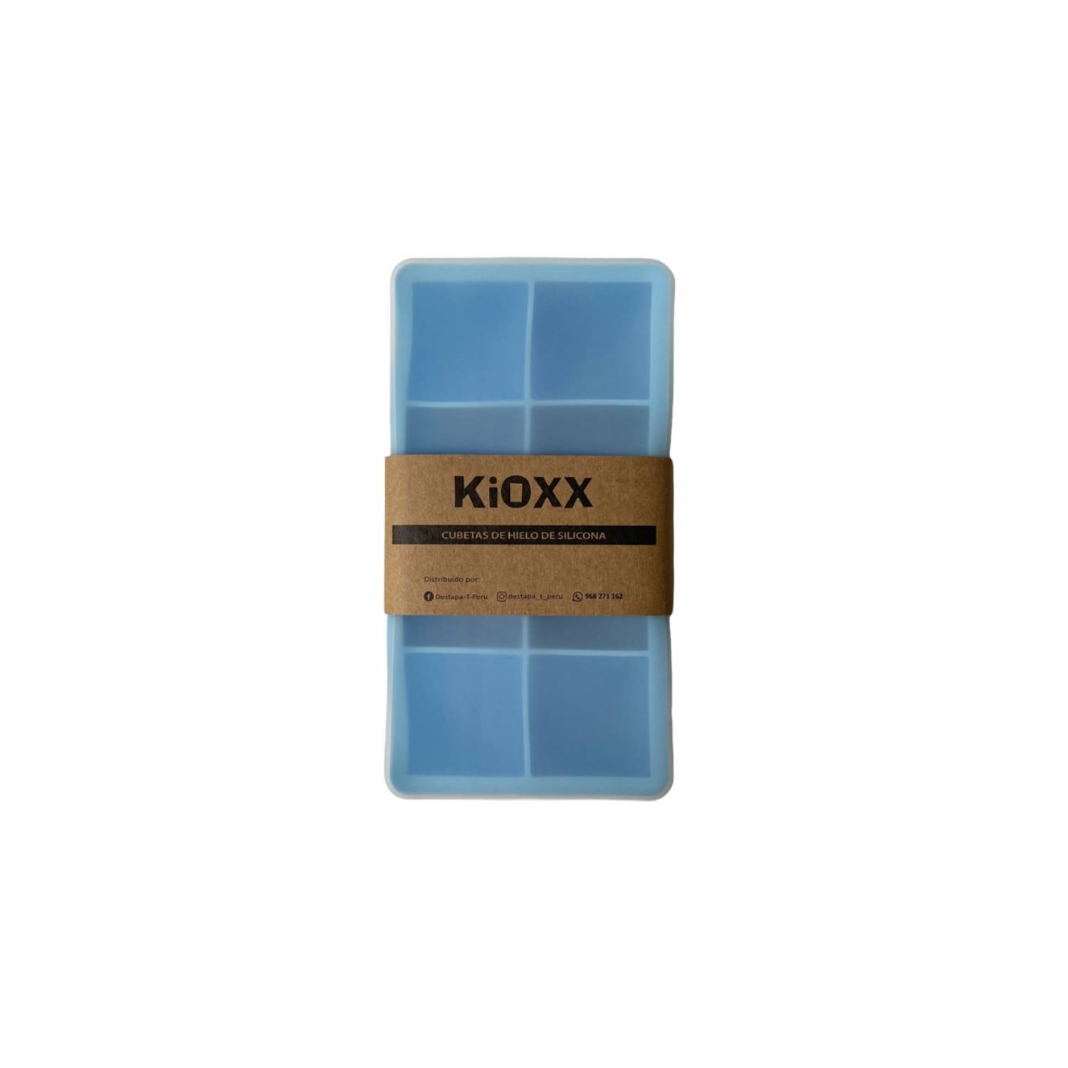 KIOXX Cubeta De Hielo De Silicona 8 Cavidades Celeste celeste